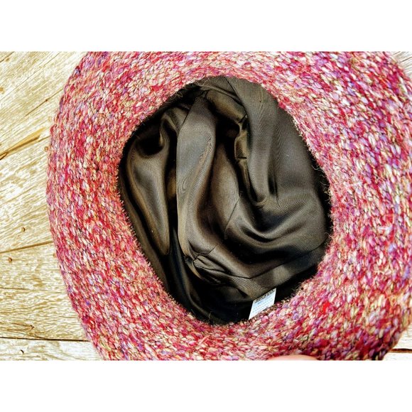 Vintage Womens Wool Tweed Fedora Hat Purple Wool - Picture 8 of 8